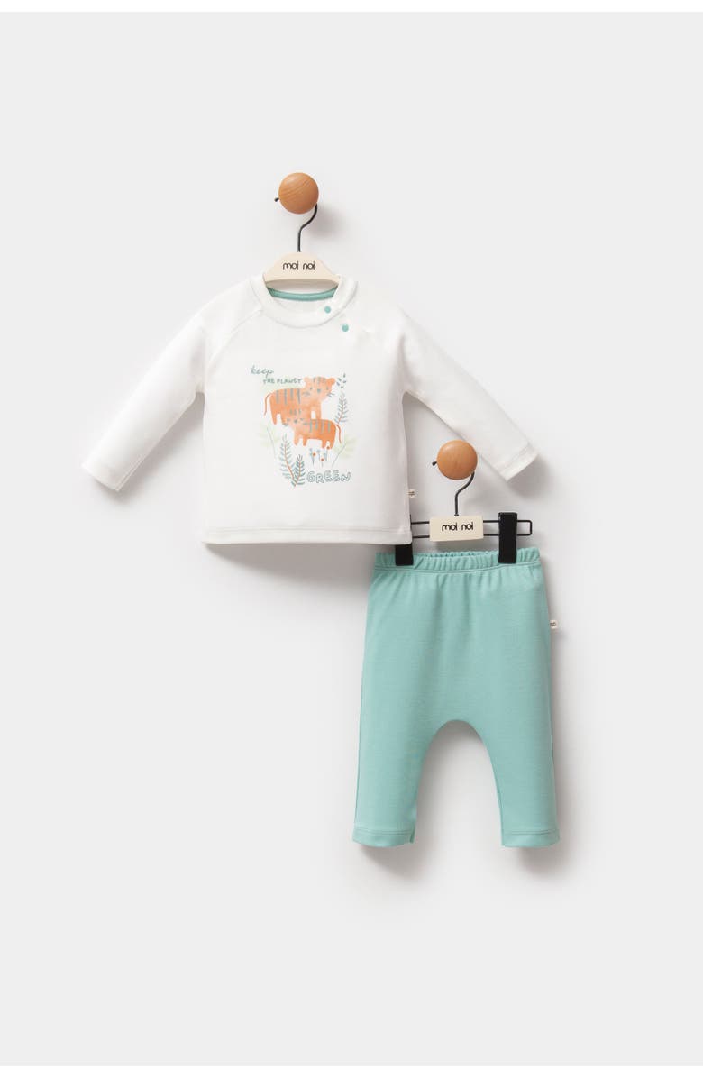 moi noi Tiger Outfit Set, Alternate, color, Blue-Green