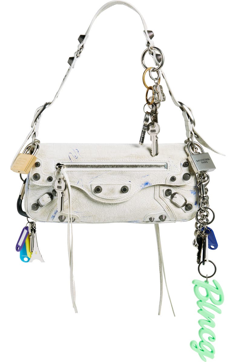 Balenciaga Small Le Cagole Used Effect Sling Bag with Charms, Main, color,