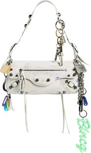 Balenciaga Small Le Cagole Used Effect Sling Bag with Charms