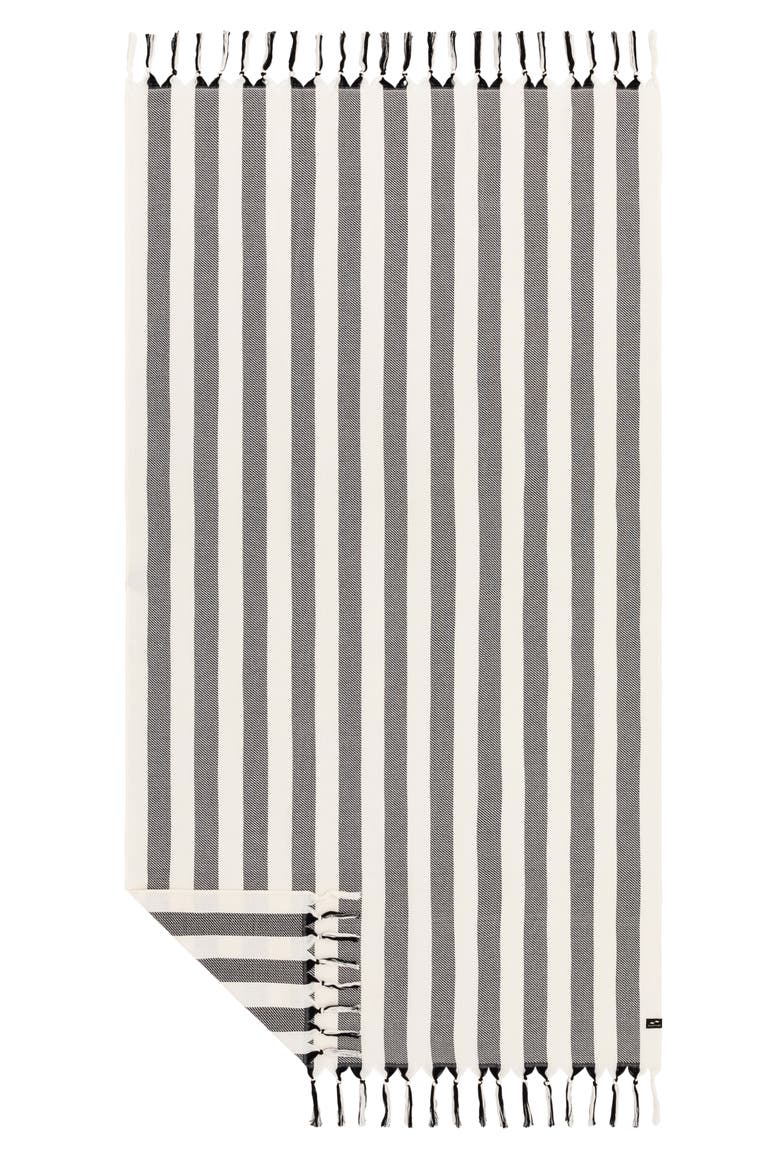 Cabana Striped Turkish Cotton Towel, Main, color, BLACK