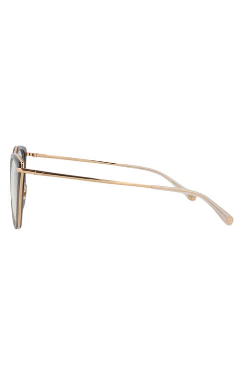 Pomellato Novelty 54mm Cat Eye Optical Glasses In Grey Gold Transparent