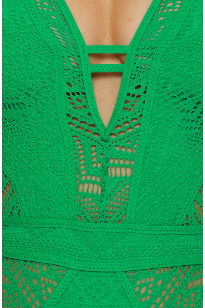 Color Play One-Piece Swimsuit, Alternate, color, EMERALD