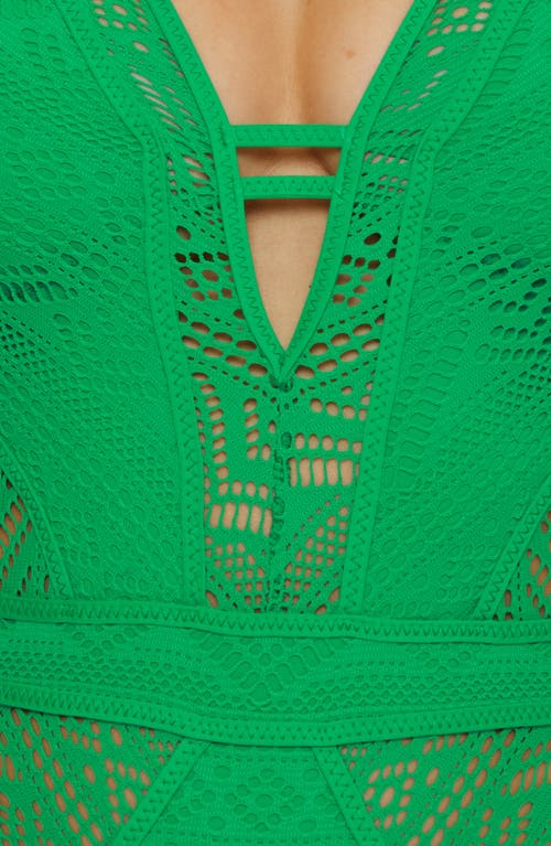 Shop Becca Color Play One-piece Swimsuit In Emerald