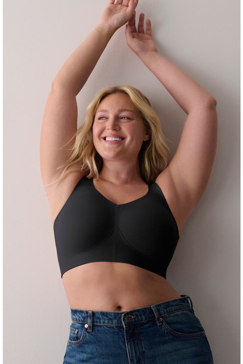 Busty Wireless Bra, Alternate, color, BLACK