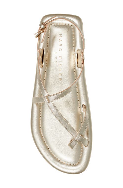 Marc Fisher Ltd Strappy Leather Flat Toe-ring Sandals In Metallic Gold