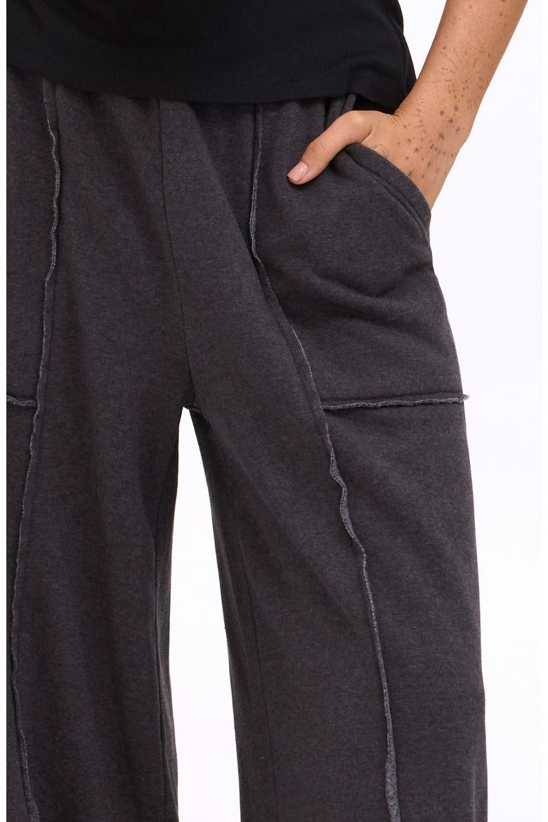 Sigourney Mineral Wash Wide Leg Pants, Alternate, color, BLACK