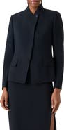 Akris Kay Asymmetric Wool Blend Double Face Jacket