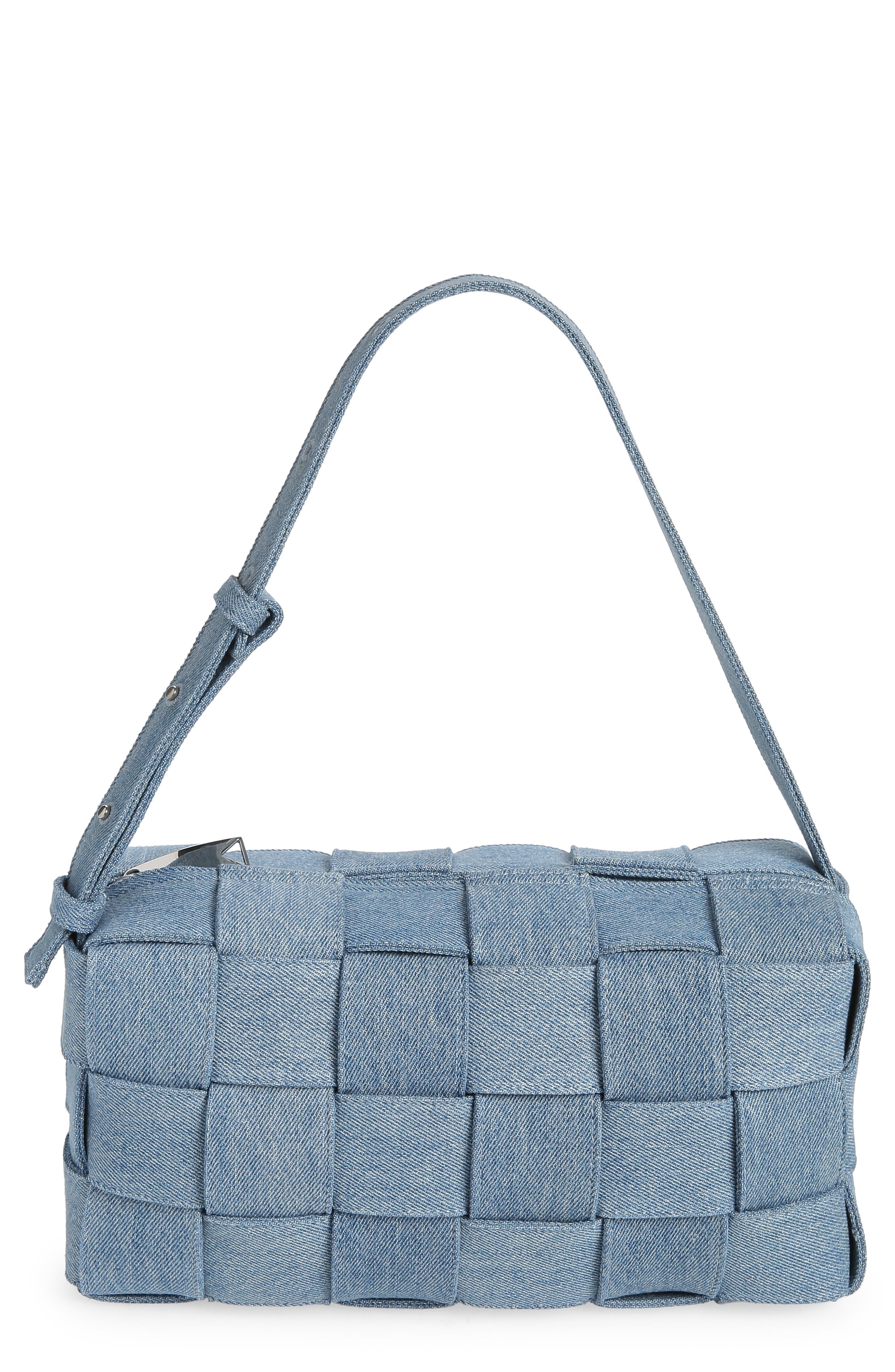 Bottega Veneta Cassette Intrecciato Denim Shoulder Bag, Main, color, 