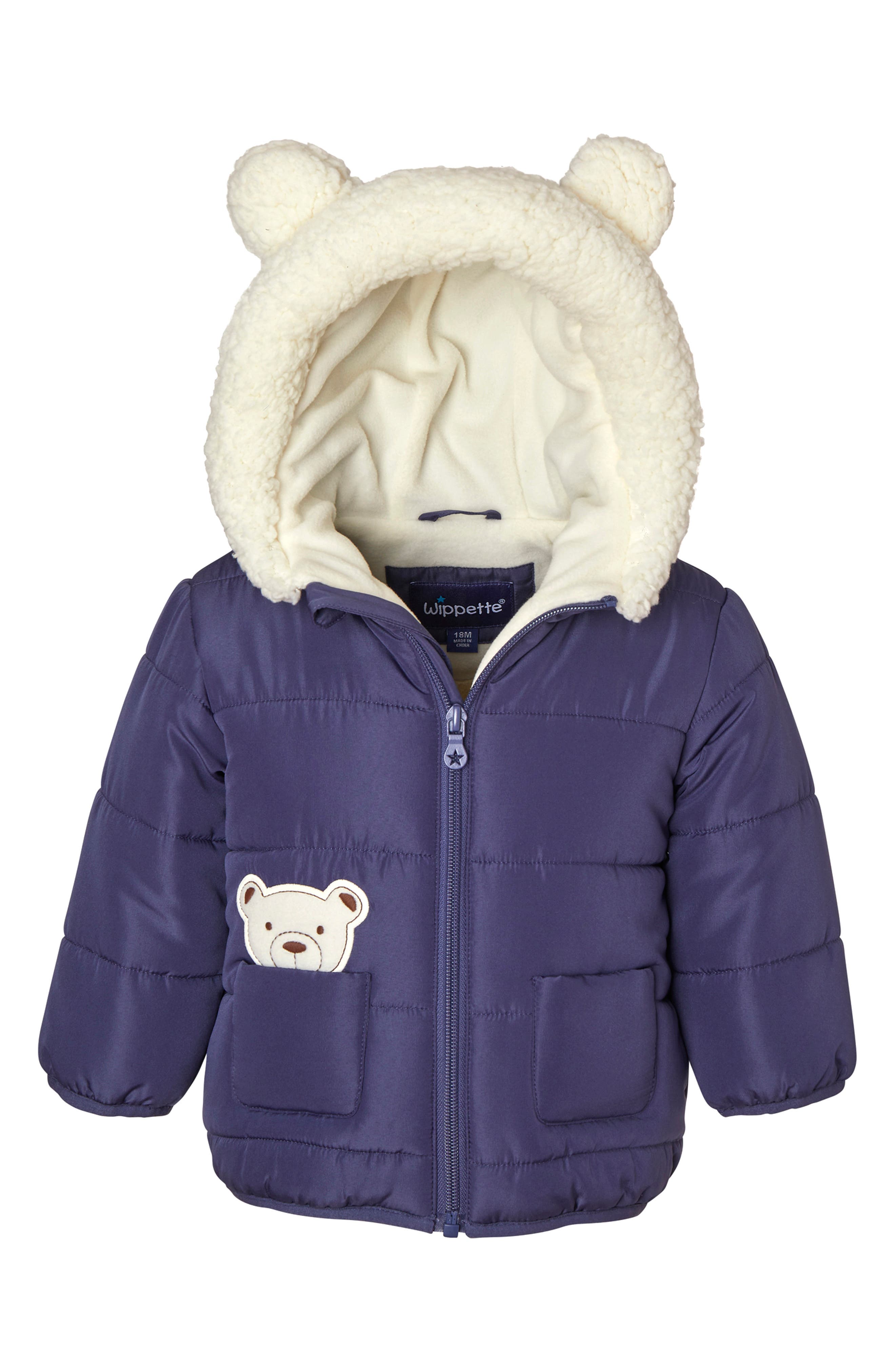 3D Bear Quilted Puffer Jacket