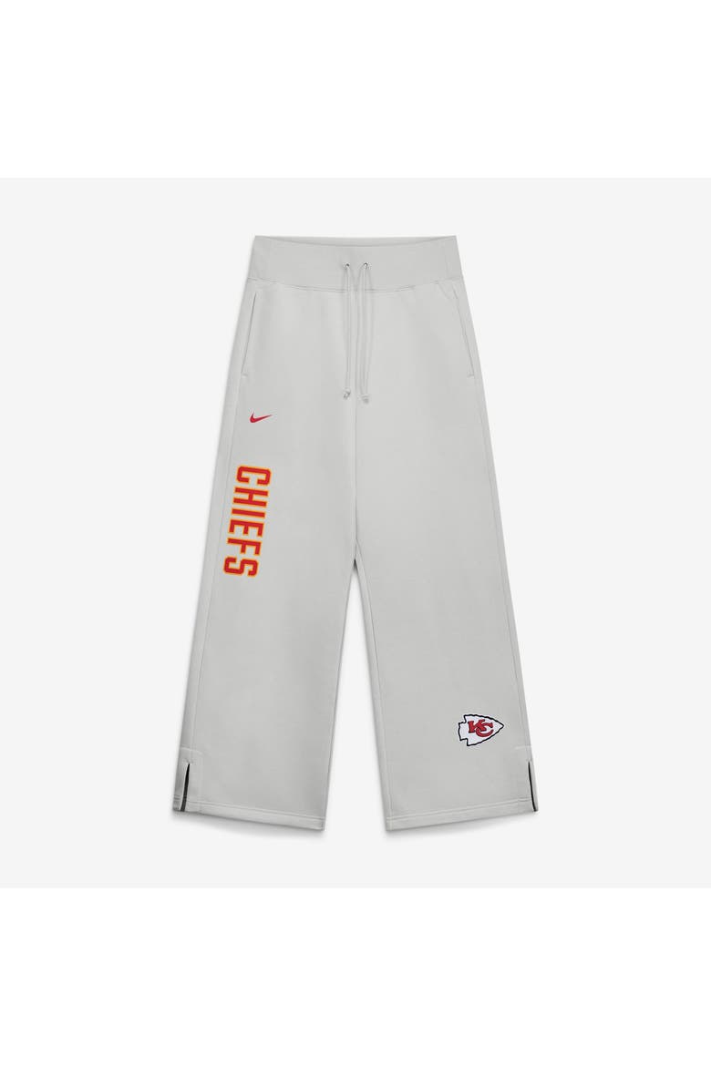 Women's Nike  Gray Kansas City Chiefs Primetime Phoenix Fleece Wide-Leg Sweatpants, Main, color, Gray