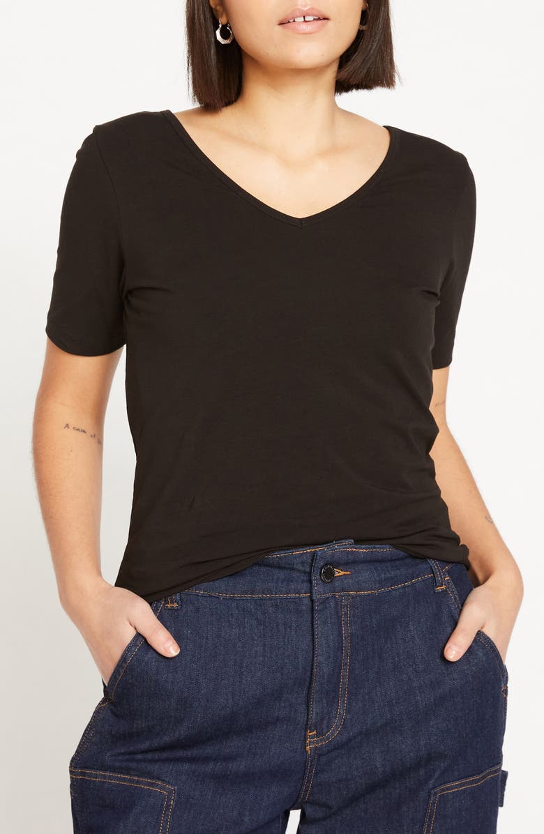 Universal Standard Double V-Neck T-Shirt, Main, color, 