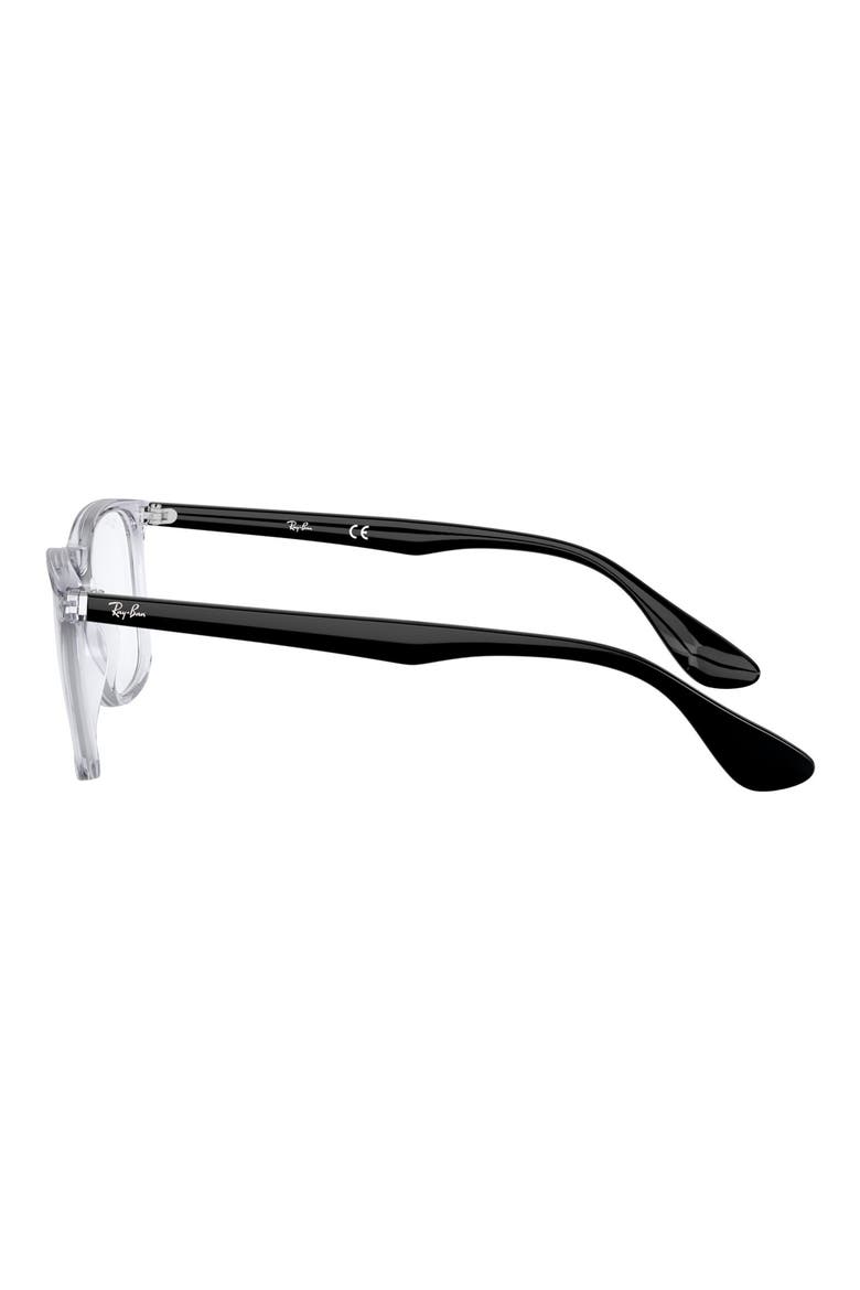 50mm Small Square Optical Glasses, Alternate, color, SHINY CRYSTAL