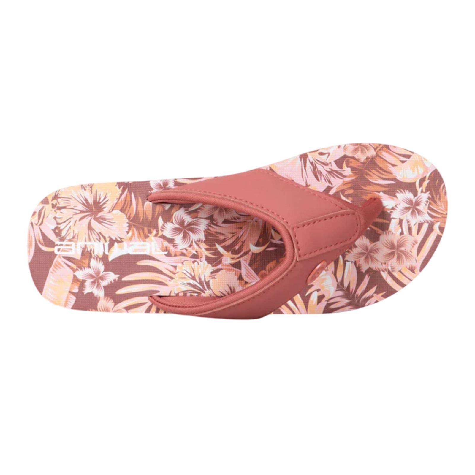 Leaf Print Flip Flops, Alternate, color, Tan