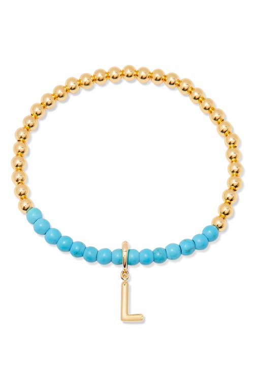 Brook & York Brook And York Bennett Inital Turquoise Beaded Bracelet