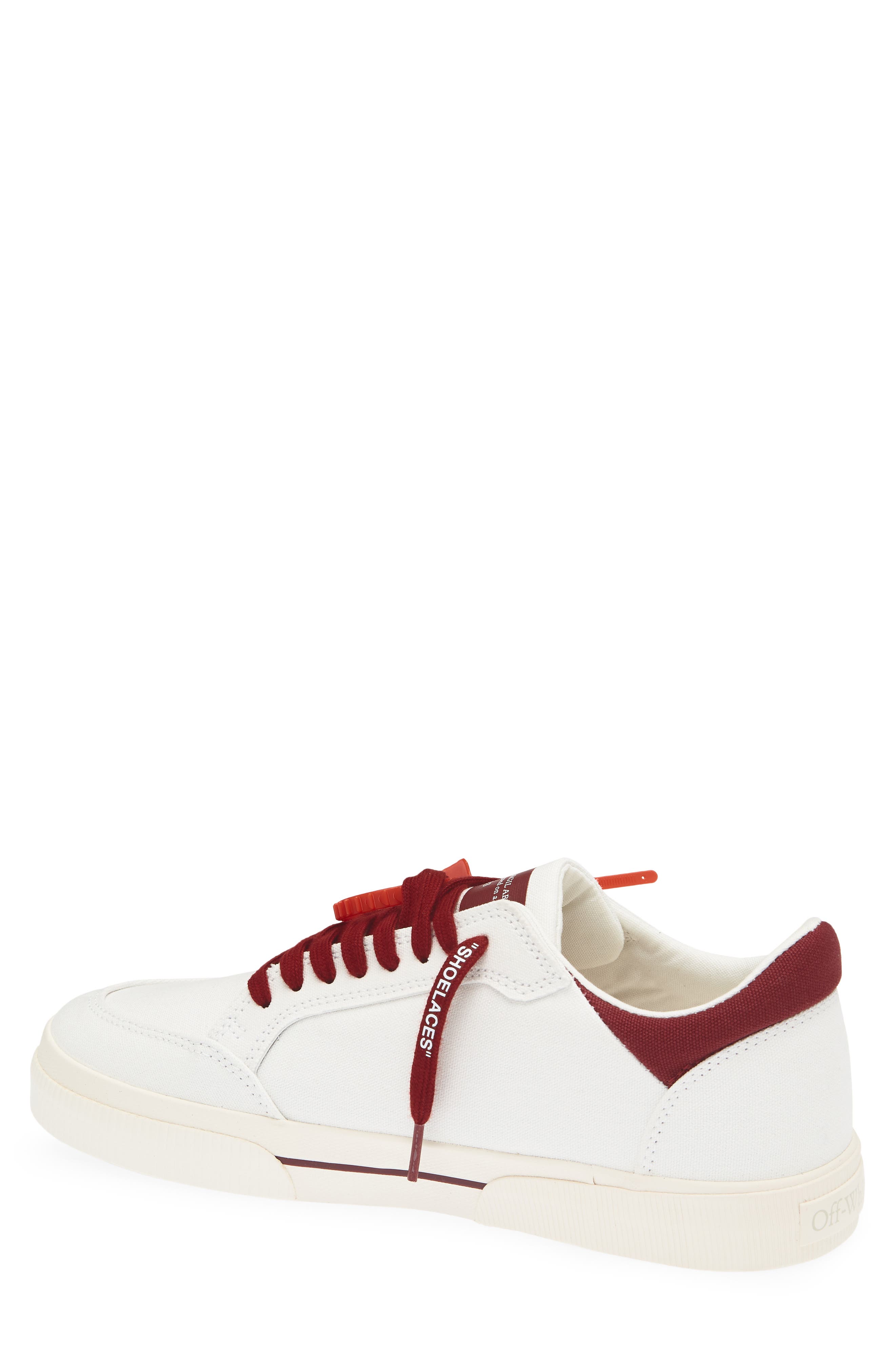 Vulc Low Sneaker, Alternate, color, WHITE/ BURGUNDY