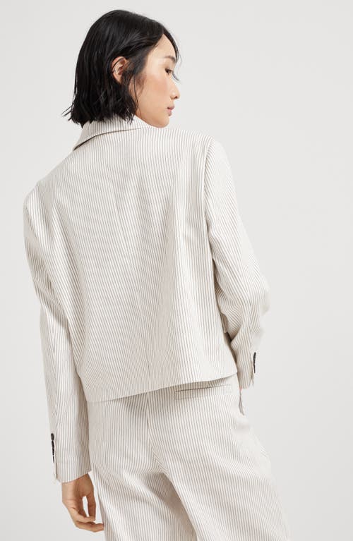 Brunello Cucinelli Cropped Blazer In Tobacco