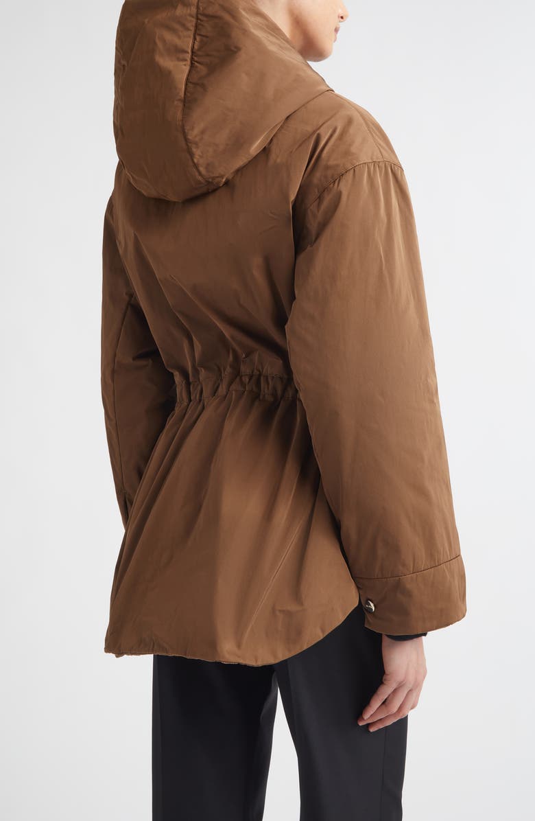 Max Mara Charme Water Repellent Hooded Jacket, Alternate, color, Honey