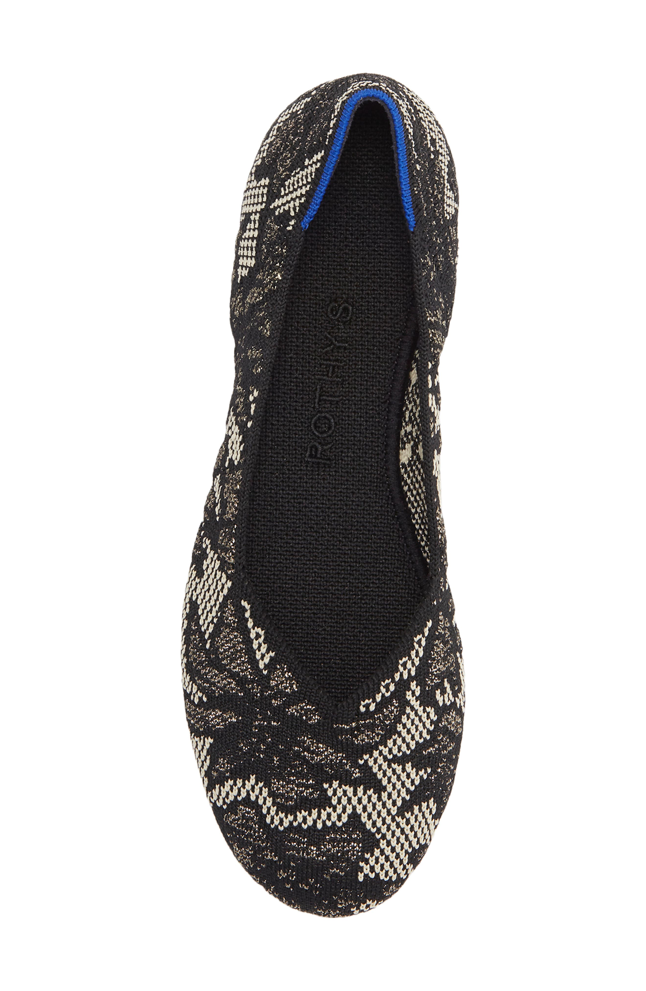 The Round Toe Flat, Alternate, color, BLACK CHANTILLY