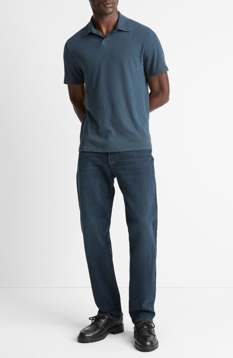 Vince Loose Johnny Collar Polo, Alternate, color, Clear Lake