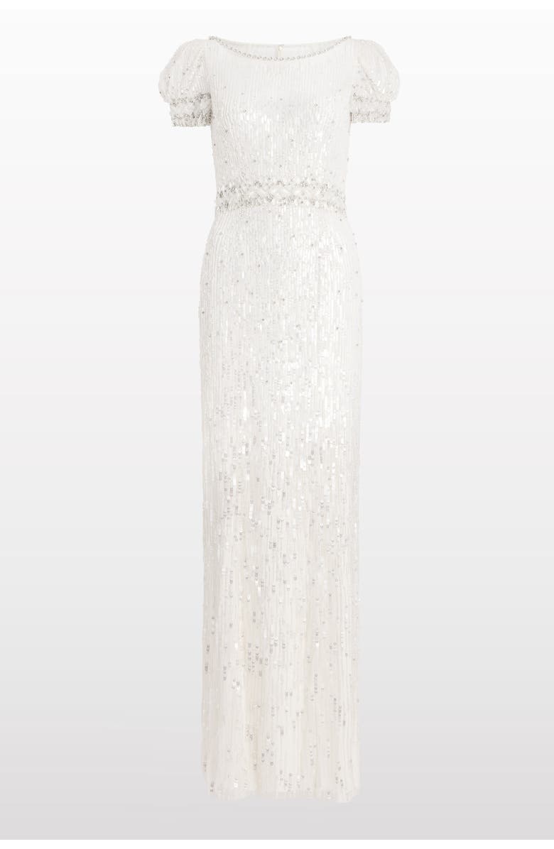 Jenny Packham Sungem Sequin-Embellished Dress, Main, color, Ivory