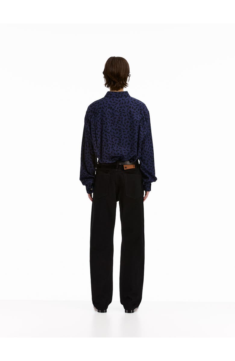 vowels Leopard Shirt, Alternate, color, Navy