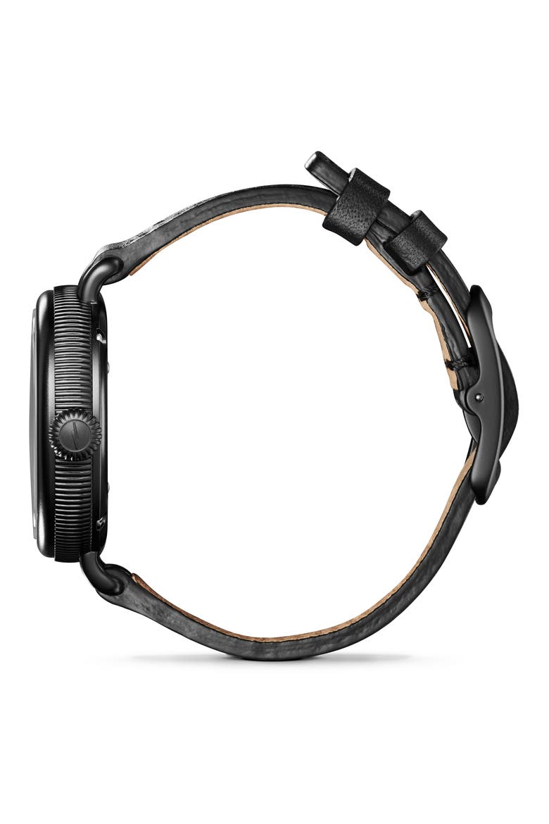 The Birdy Leather Strap Watch, 34mm, Alternate, color, BLACK