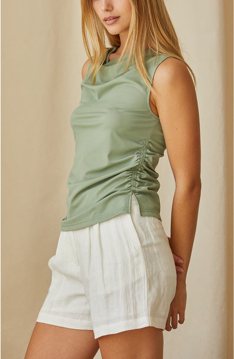 CRESCENT Shirred Knit Top, Alternate, color, Eucalyptus