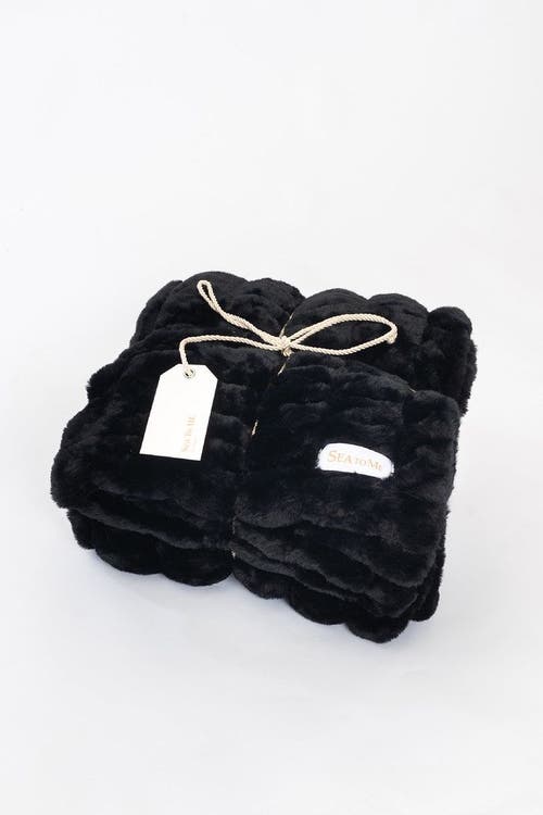 Sea To Me Blankets LA Escapade Faux Fur Throw Blanket in Black  product