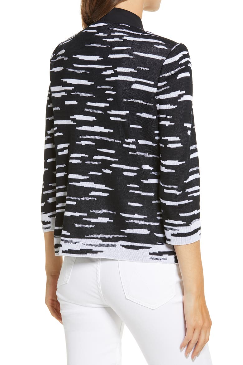 Dash Asymmetrical Sweater Jacket, Alternate, color, BLACK/WHITE