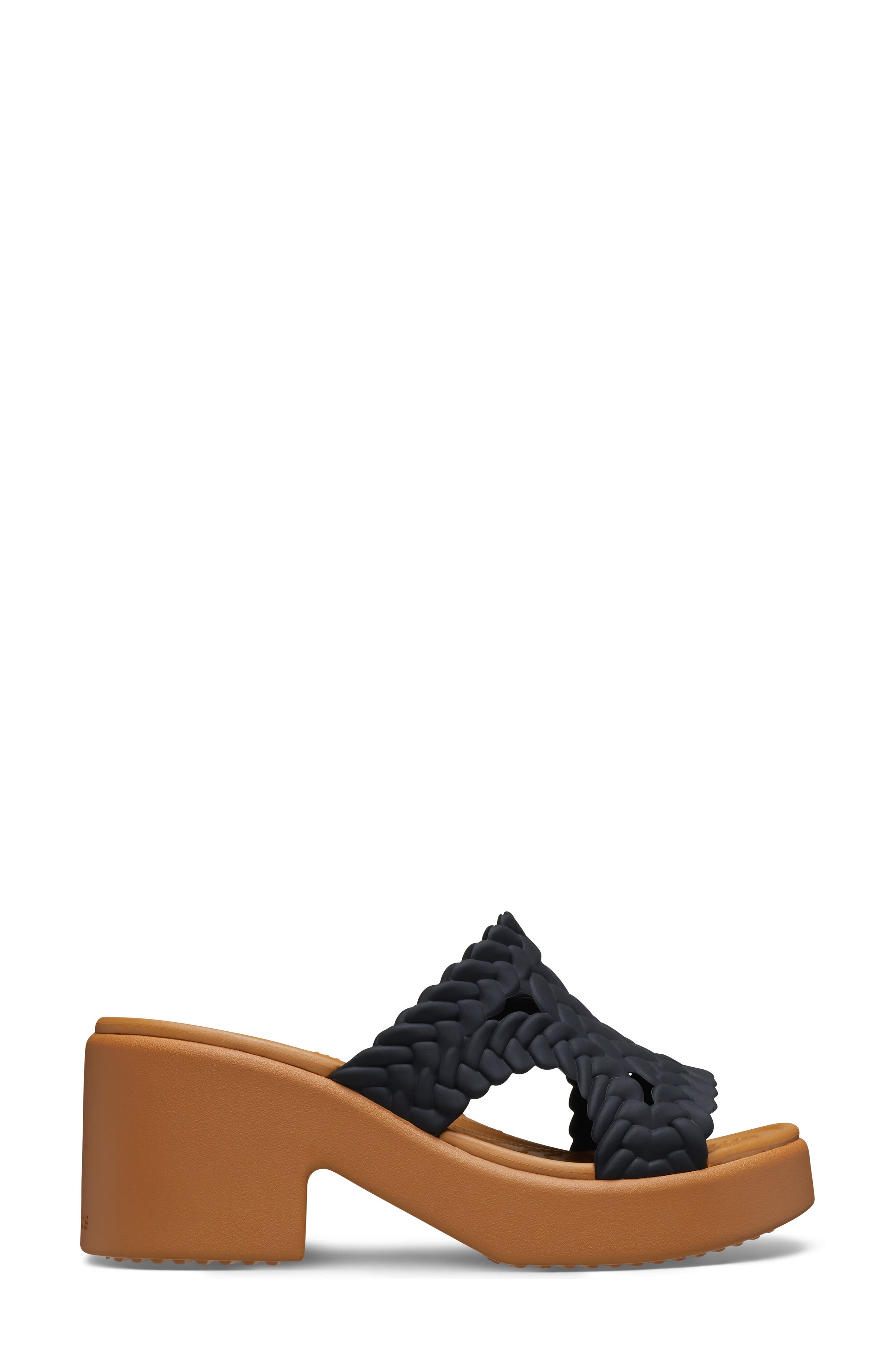 CROCS Woven Platform Slide Sandal, Alternate, color, Black