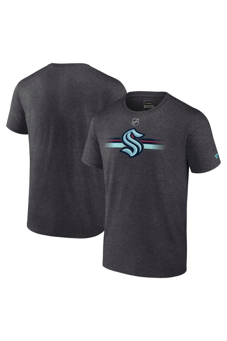 Men's Fanatics Heather Charcoal Seattle Kraken Authentic Pro Secondary T-Shirt, Main, color, Heather Charcoal
