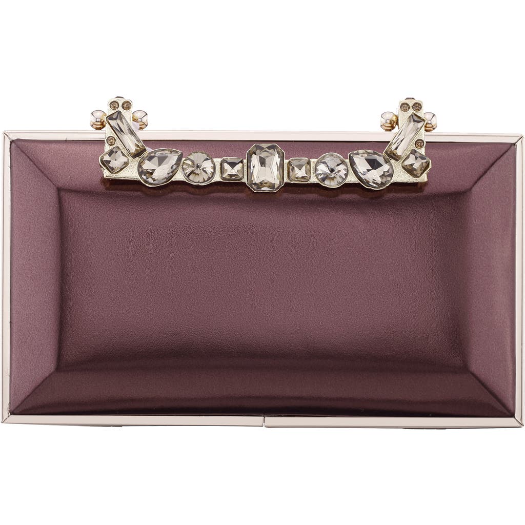 Nina Boujee Crystal Lace Clutch In Brown