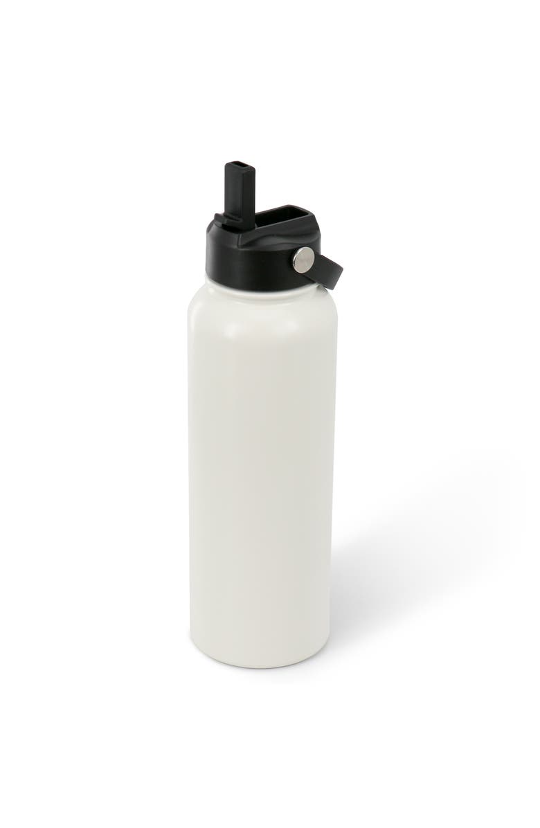 Gibson Home Marina 38oz Stainless Steel Thermal Bottle with Lid, Alternate, color, White