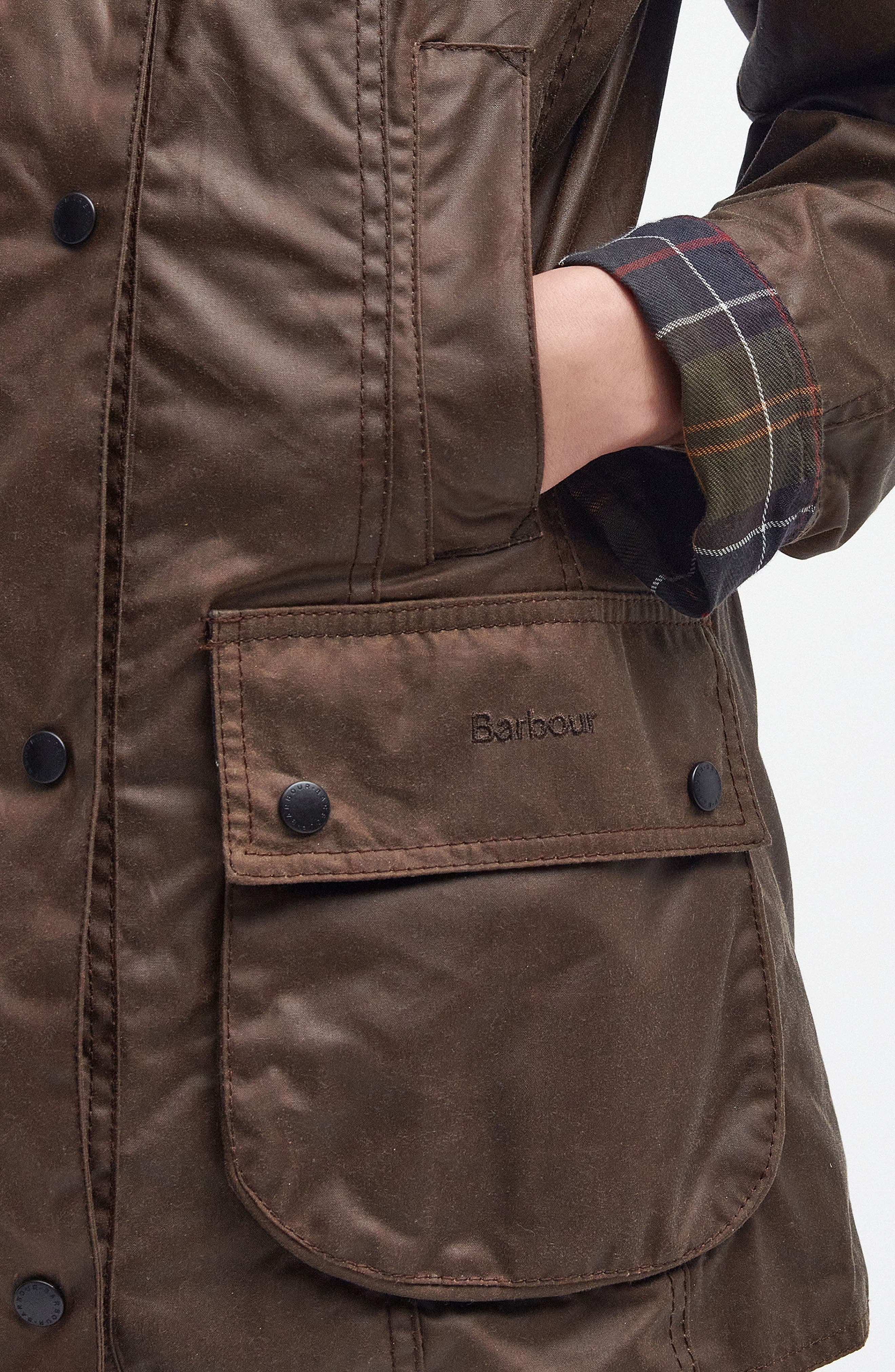 Barbour Beadnell Waxed Cotton Jacket — фото 8