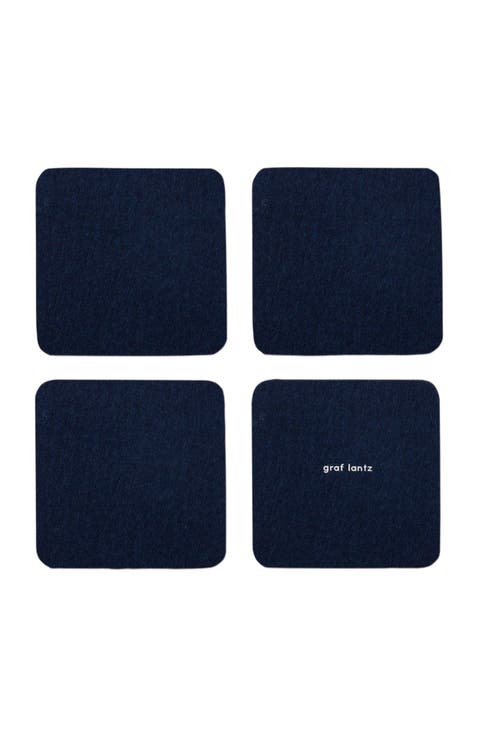 Bierfilzl Merino Wool Square Coaster Multi 4 Pack