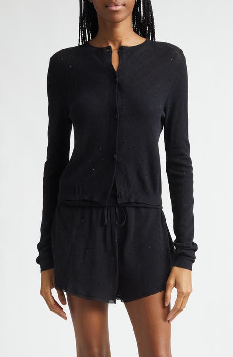 Girly Crystal Rib Cotton Cardigan