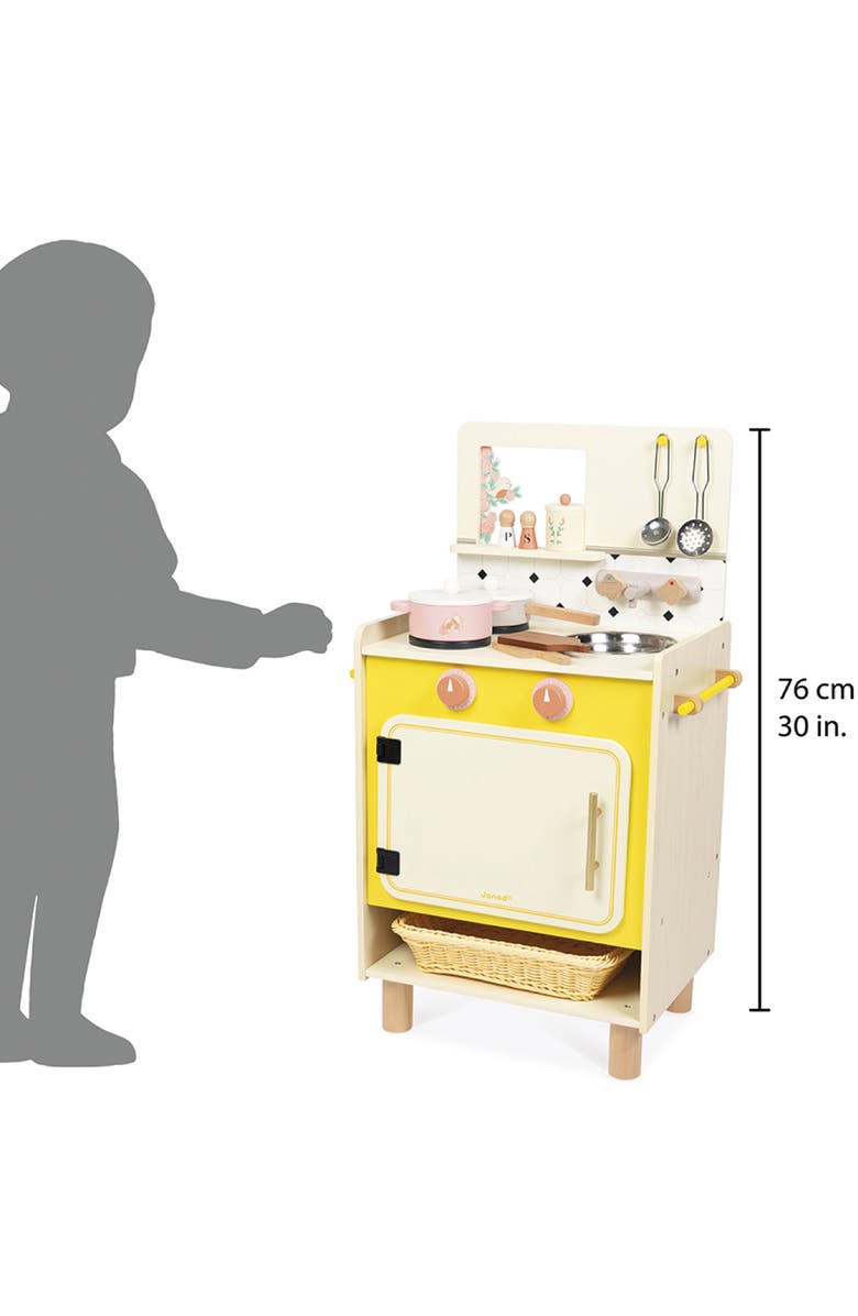 Janod Cottage Chic Compact Cooker Play Kitchen Set, Alternate, color, Yellow