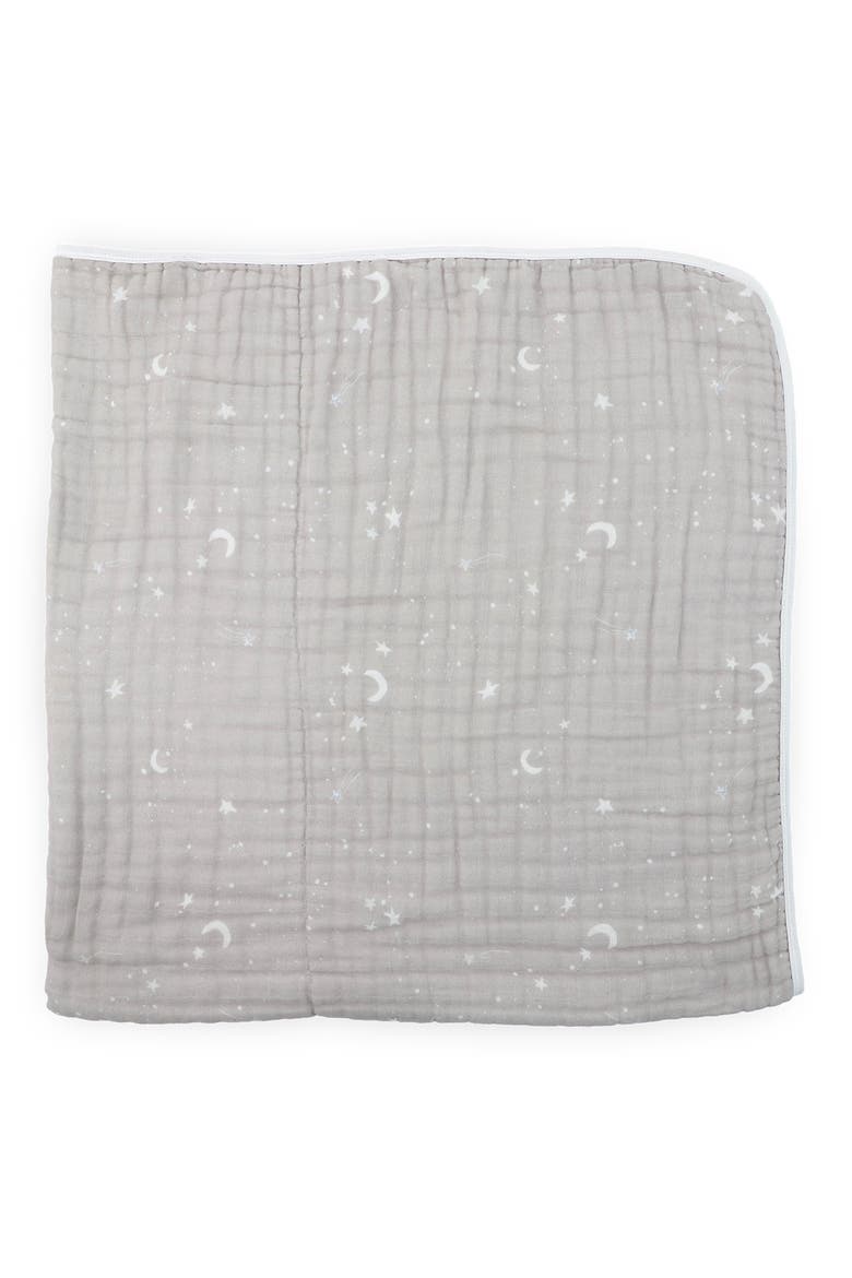 Organic Cotton Muslin Quilted Throw, Alternate, color, MOON DUST