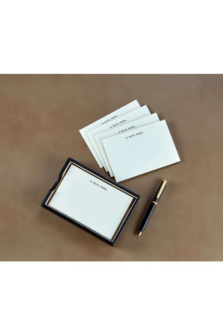 Classic Leather Memo Tray, Alternate, color, BLACK/IVORY