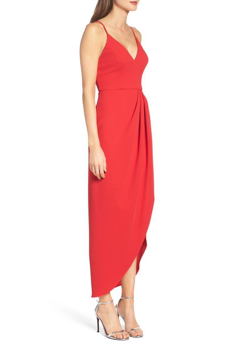 Xscape High/Low Dress, Alternate, color, RED