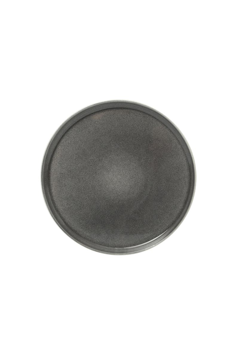 Solana Coast 12-Piece Reactive Glaze Embossed Stoneware Dinnerware Set, Alternate, color, Black