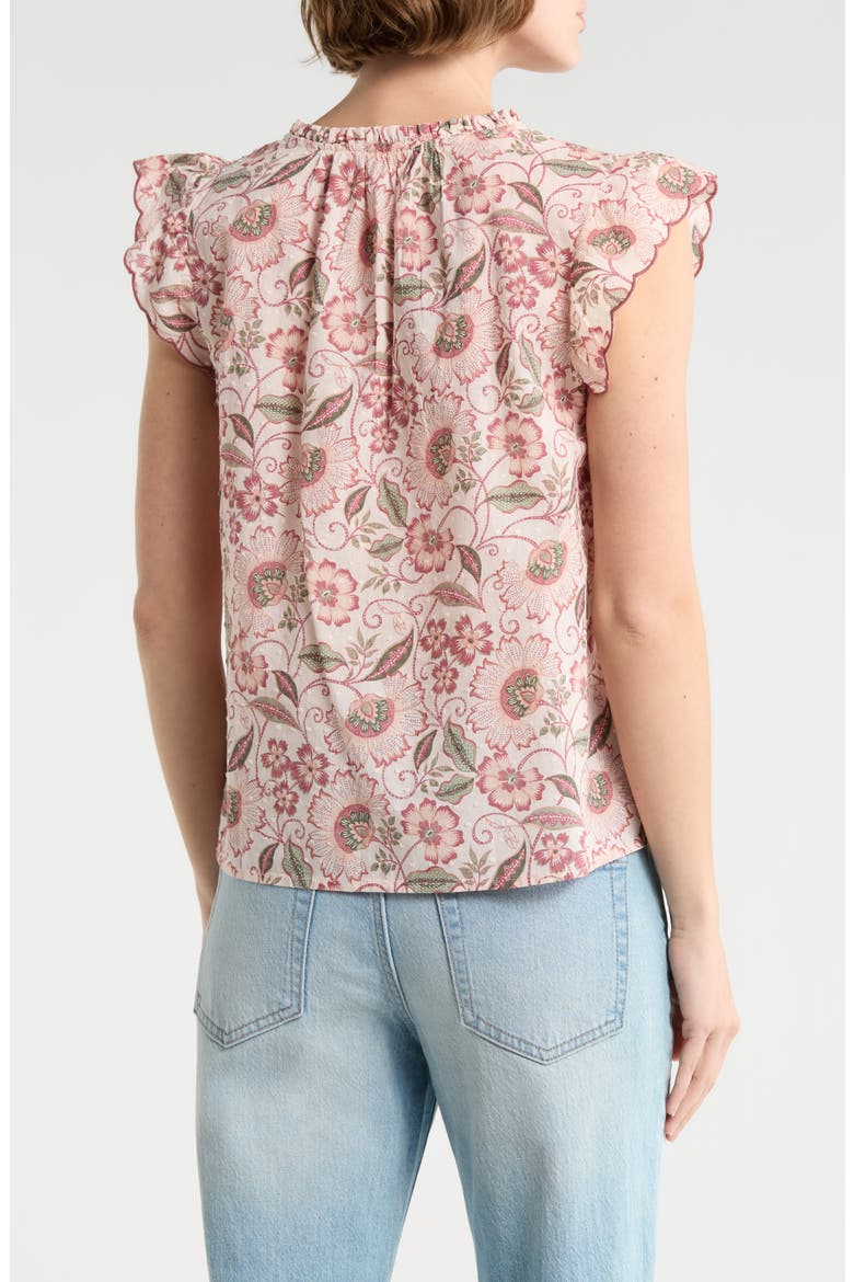 Floral Cap Sleeve Cotton Top, Alternate, color, ROSE MULTI