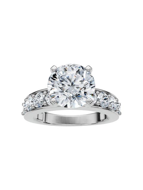 Certified 2.90Ct Round Diamond Engagement Ring Lab Grown
