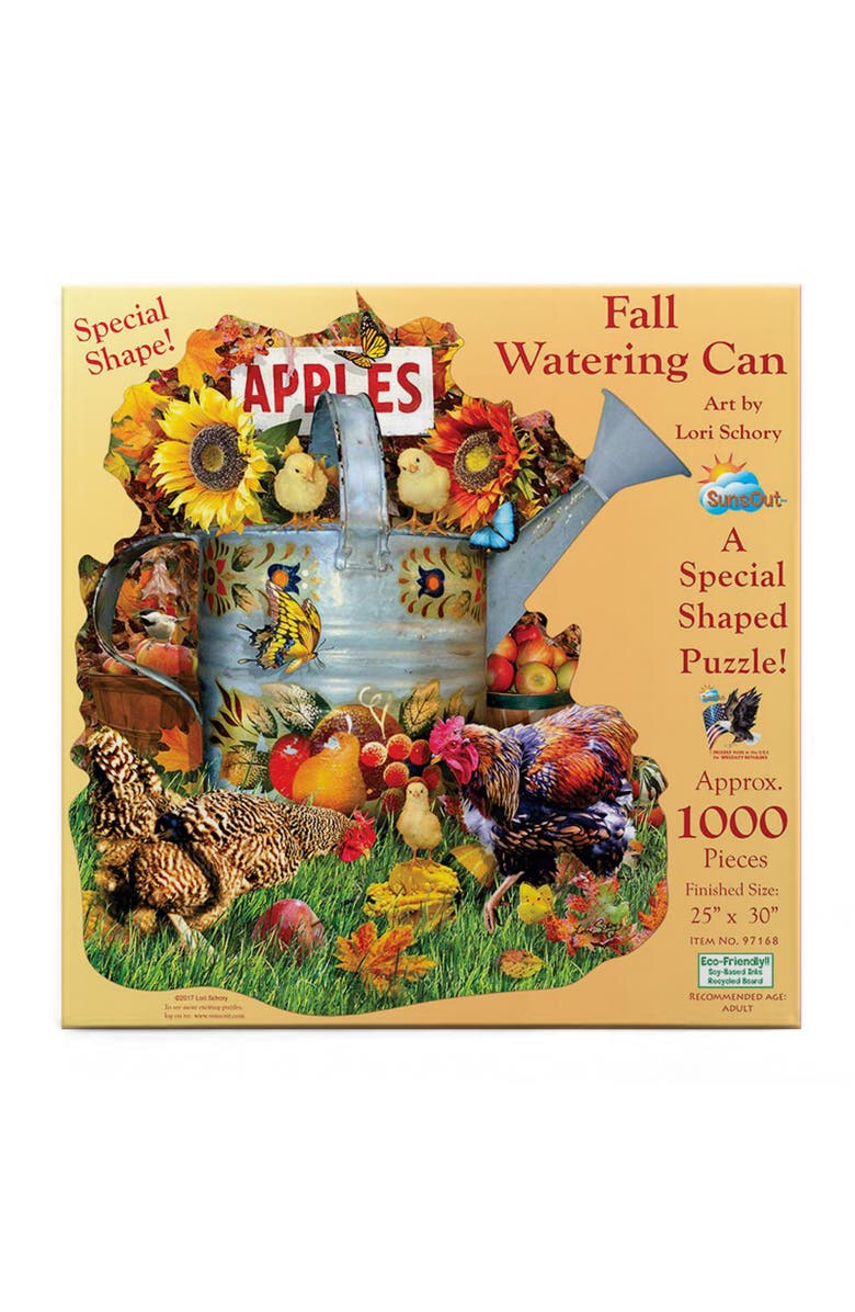 Sunsout Fall Watering Can 1000 piece Jigsaw Puzzle for Adults Special Shape, Alternate, color, Multicolor