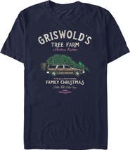 National Lampoon's Christmas Vacation Men's Griswold Tree Farm Holiday Short Sleeve Graphic T-Shirt