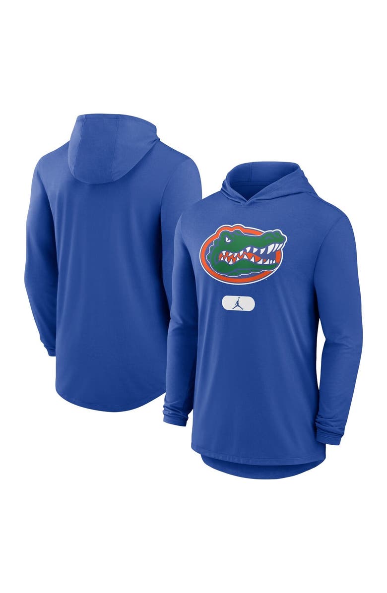 Jordan Brand Men's Jordan Brand Royal Florida Gators Lightweight Performance Long Sleeve Hoodie T-Shirt, Main, color, 