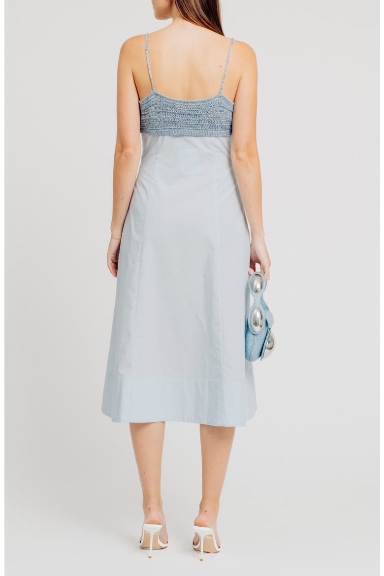 Romy Mixed Midi Dress, Alternate, color, SKY COMBO