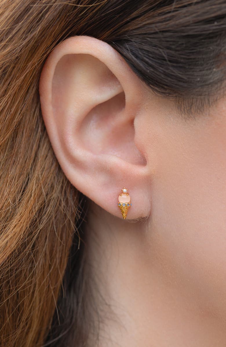 Girls Crew Ice Cream Shop Stud Earrings, Alternate, color, Gold