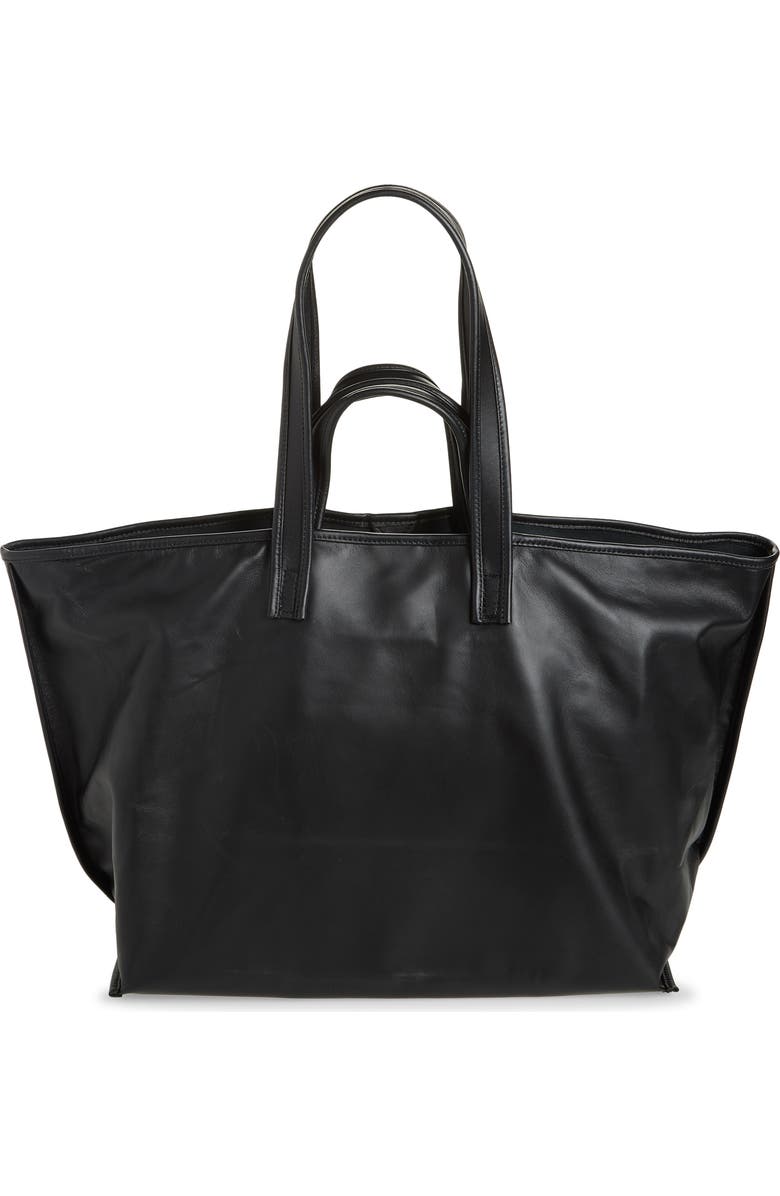 KASSL Lamskin Leather Tote, Alternate, color, Black