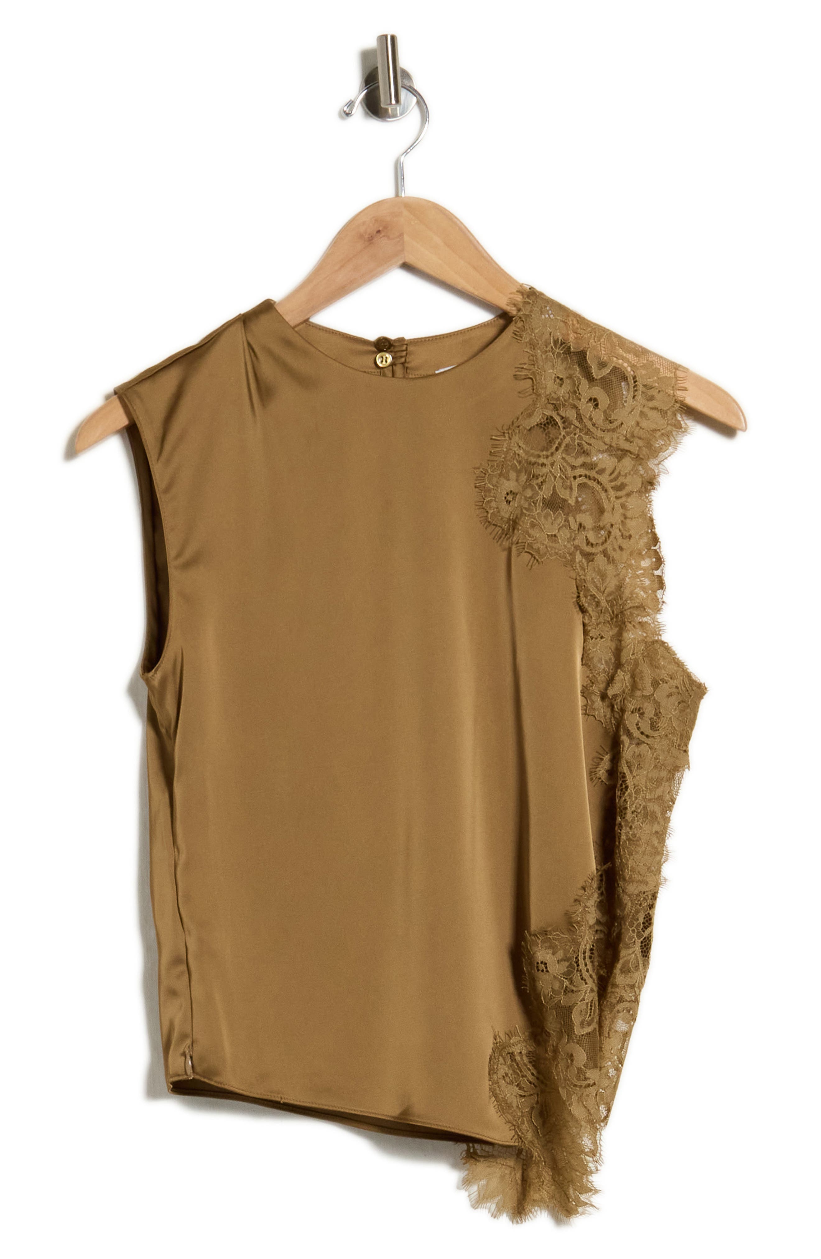 Sleeveless Lace Trim Top